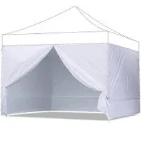 ABCCANOPY Side Wall 10x10, White (4 Walls Only, Not Including Frame and Top)