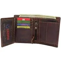 Cazoro Large RFID Genuine Vintage Leather Card Holder