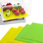 Dualplex Fruit & Veggie Life Extender Liner for Fridge Refrigerator Drawers 4 Pack Includes 2 Yellow 2 Green - Extends The Life of Your Produce