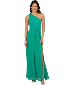 Adrianna Papell One-Shoulder Chiffon Gown