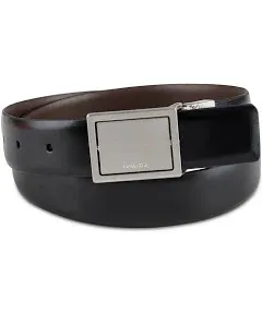 Calvin Klein Men's Two-In-One Reversible Modern Plaque Buckle Dress Belt