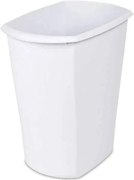 Sterilite 3 Gallon Trash Can, Plastic Bathroom or Office Trash Can, White