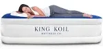 King Koil Luxury Pillow Top Plush Air Mattress with Built-in High-Speed Pump Home