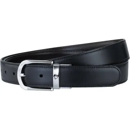 NEW FROM USA REAL MONTBLANC Double Leather Belt REVERSIBLE Black/Brown 128135