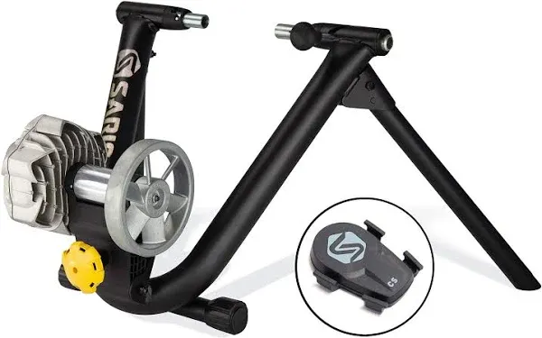 Saris Fluid2 Indoor Bike Trainer, Smart Equipped Option, Fits Road and Mountain Bikes, Compatible with Zwift App with Wheel Rising Block & Trainer Mat