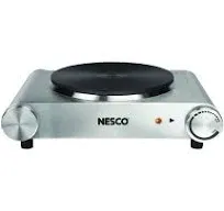 Nesco SB-01 Stainless Steel Electric Burner, 1500-Watt, Silver