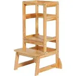 SDADI LT05N Mother's Helper Adjustable Height Kids Kitchen Step Stool, Natural