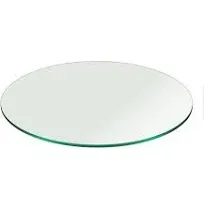 Fab Glass and Mirror Round 3/8 inch Thick Pencil Polish Tempered Glass Table Top