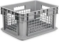 Hudson Exchange 24 x 16 x 16" (21.33 Gallon) Mesh Straight Wall Handled Storage Container Tote, Gray