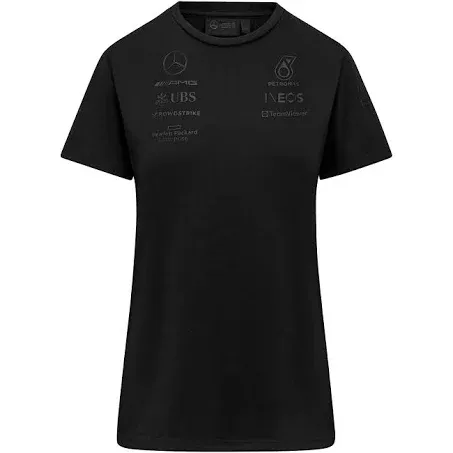 Mercedes AMG Petronas F1 2023 Women&#039;s Team Stealth T-Shirt - Black/White