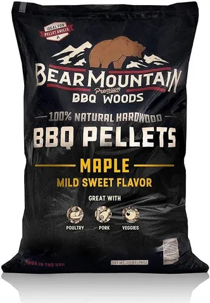 Bear Mountain BBQ All Natural Oak Wood BBQ Smoker Pellets, 20lbs (3 Pack)