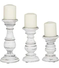 DecMode Traditional Candle Holder Set of 3