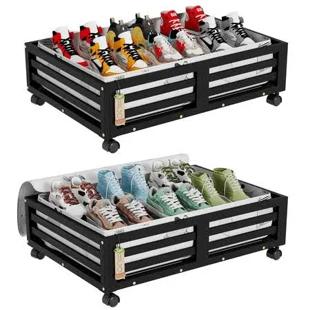 Rebrilliant Underbed Organizer with Wheels and Large Capacity Dust Bag