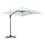 Outsunny 8FT Cantilever Patio Umbrella, Square Outdoor Offset Umbrella with 360° Rotation, Aluminum Hanging Umbrella with 3-Position Tilt, Crank & Cross Base for Garden