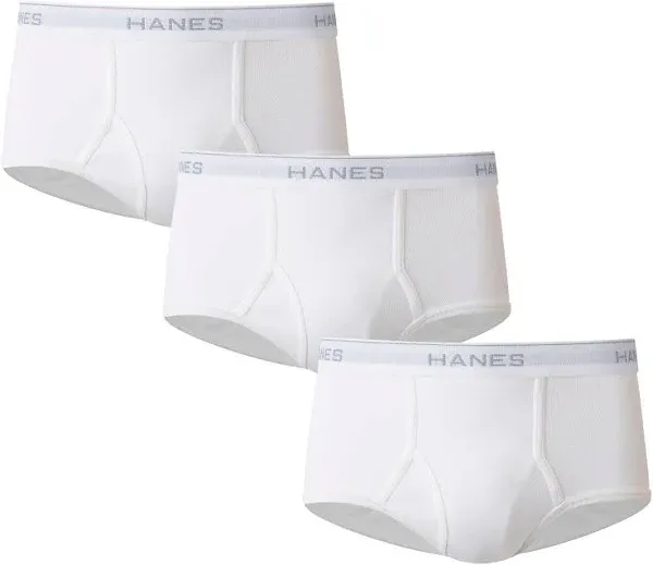 NEW Hanes 3 pair White Briefs Men 3XL Comfort Flex Waist 48-50&#034;