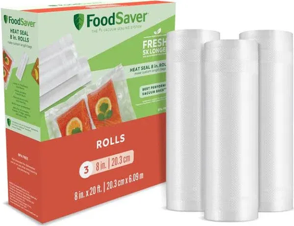 FoodSaver 8" x 20' Vacuum Seal Roll (3 Pack)