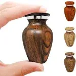 Small Keepsake Cremation Urn for Human Ashes with Wood Grain Finish Choose from 4 Unique Woodgrains Mini Metal Sharing Personal Funeral Urn for Pet