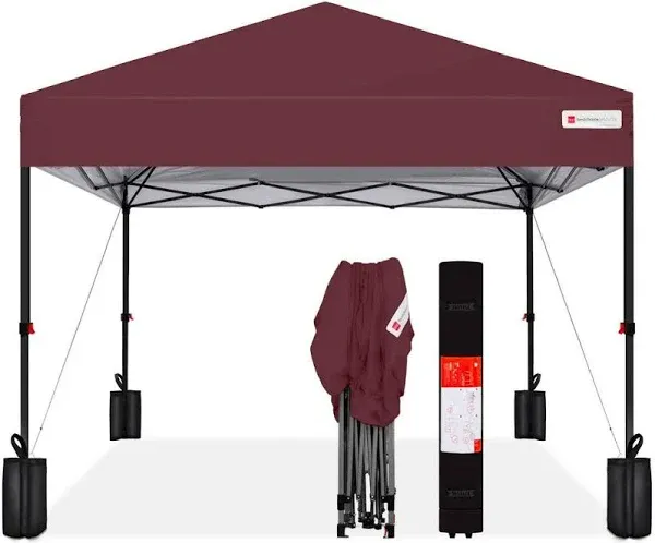 Pop Up Canopy Tent Outdoor Collapsible Easy Set-Up with Storage Case 10ft x 10ft