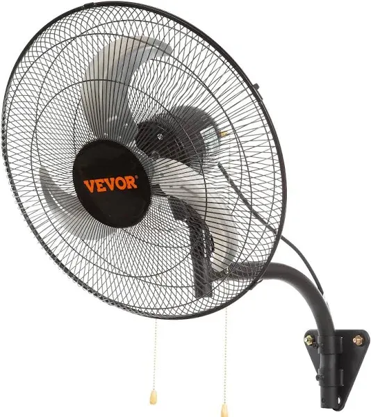 VEVOR 20 in. 3-Speed High Velocity Oscillating Industrial Wall Mount Fan