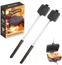 AILITOR Cast Iron Camp Pie Cooker Campfire Sandwich Maker Pack of 2