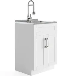 Simpli Home Hennessy 24" Laundry Sink Cabinet