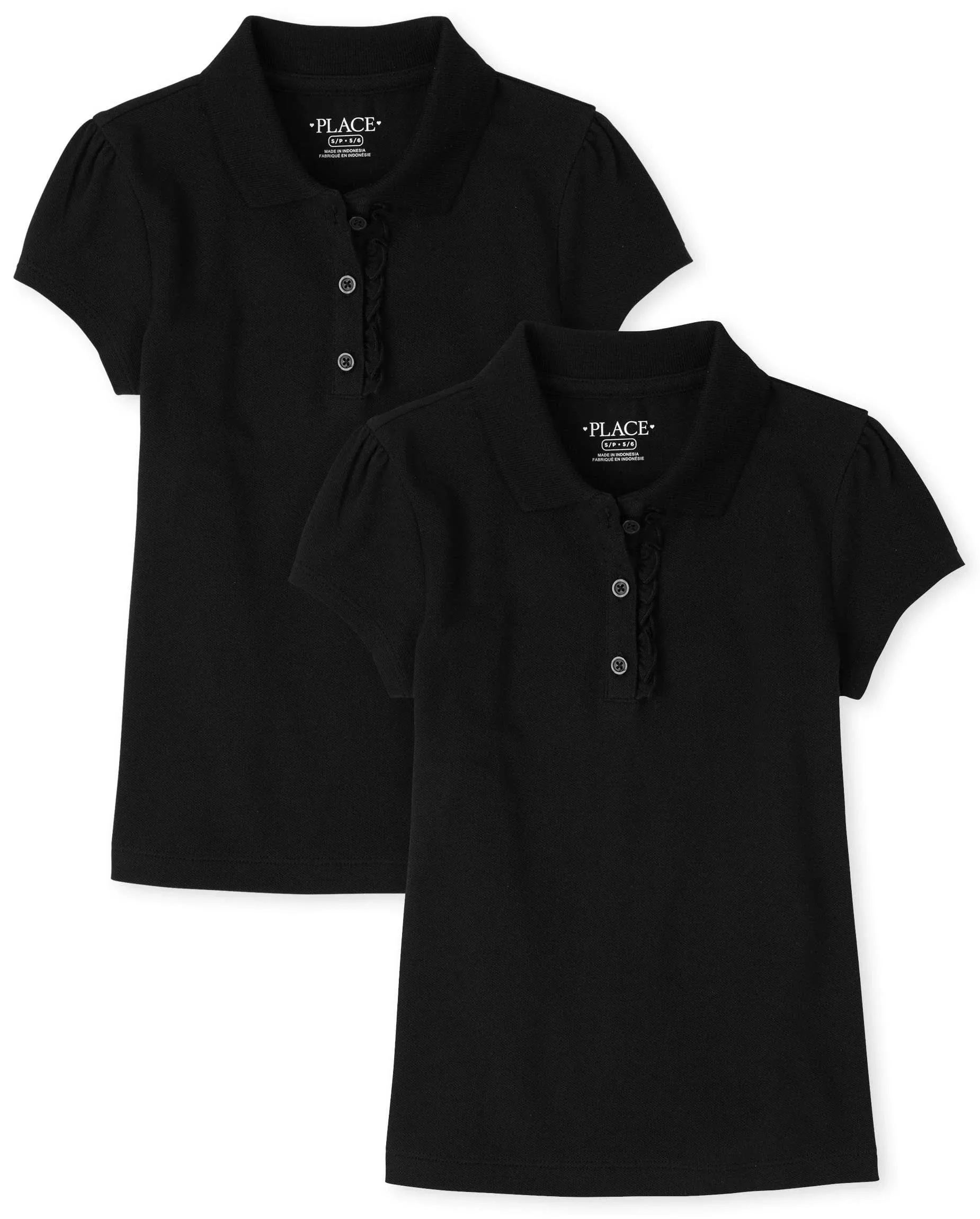 The Children's Place Girls Short Sleeve Ruffle Pique Polo Multipack