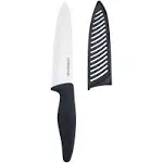 Farberware 6&#034; Ceramic Chef Knife Chef&#039;s 24E988 Red Handle Dishwasher Safe