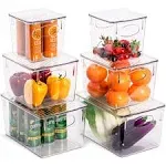 6pc Clear Bin Set With Lids