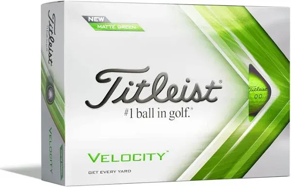 Titleist Velocity Matte Green Mint Golf Balls - New Sleeve - 3 Balls