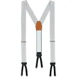 Trafalgar Men's Sutton Solid Color Silk Formal End Suspenders - Silver