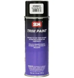 SEM 39063 Automomotive Trim  Gloss Black 12 oz. Aerosol Can