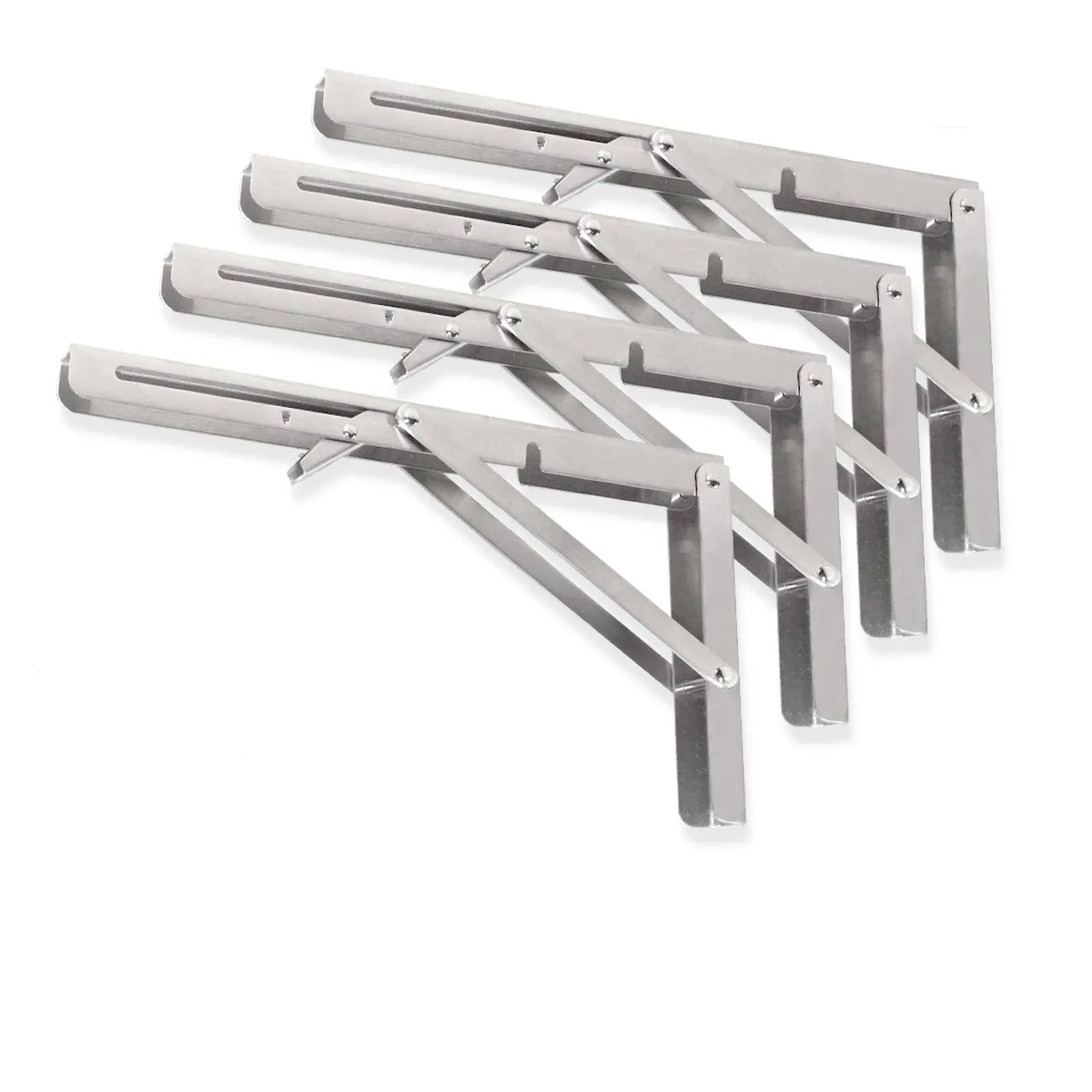 Folding Shelf Brackets - Heavy Duty Stainless Steel Collapsible Shelf Bracket...