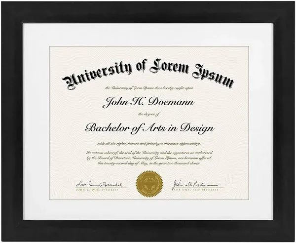 Americanflat 11x14 Diploma Frame in Mahogany - Certificate Frame Displays 8.5x11 Diplomas with Mat or Use as 11x14 Frame Without Mat - Engineered Wood Document Frame with Shatter-Resistant Glass