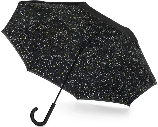 Totes InBrella Reverse Close Umbrella #00901 K52 Clouds Blue/Black 47&#034;