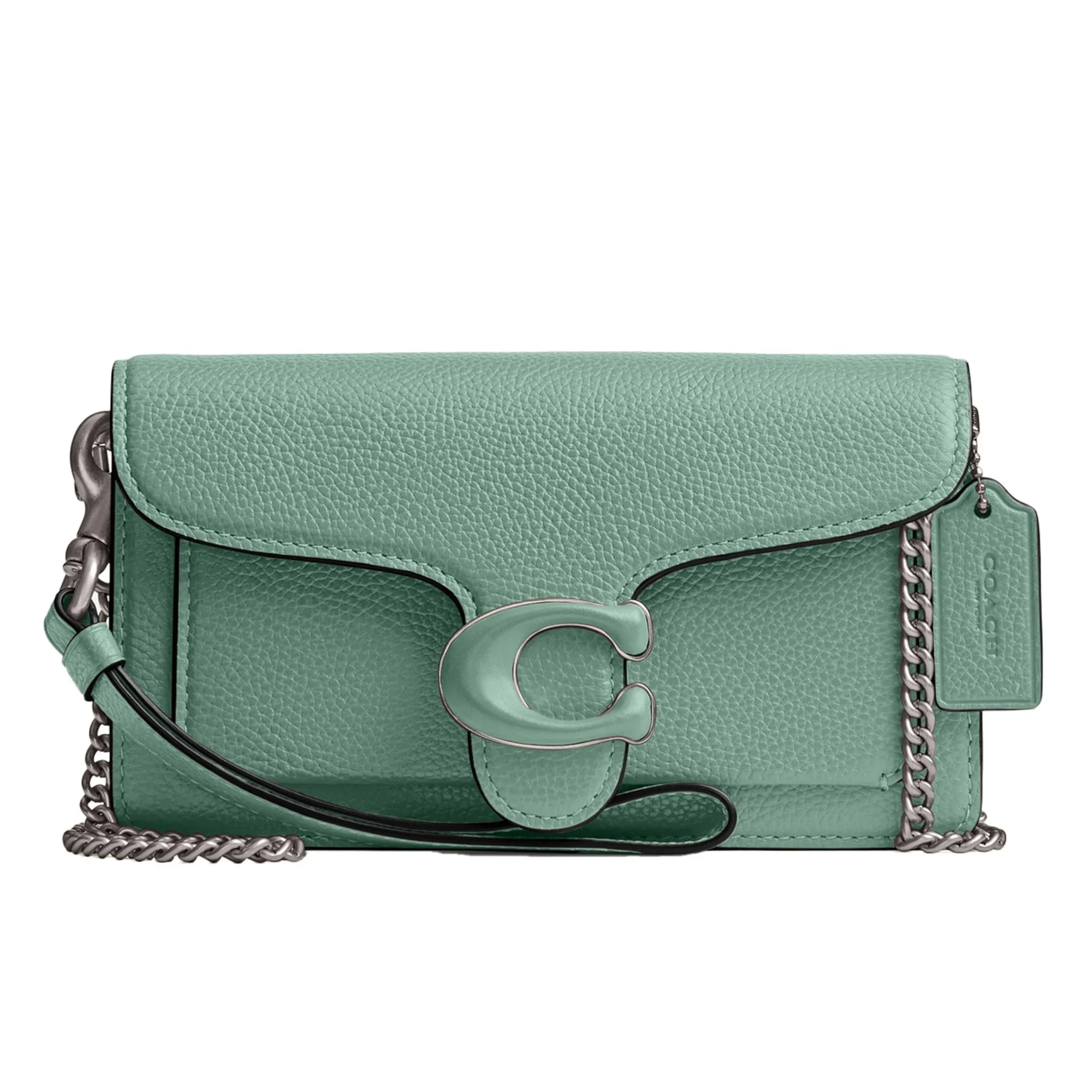 Coach Polished Pebble Tabby Wristlet - Aquamarine