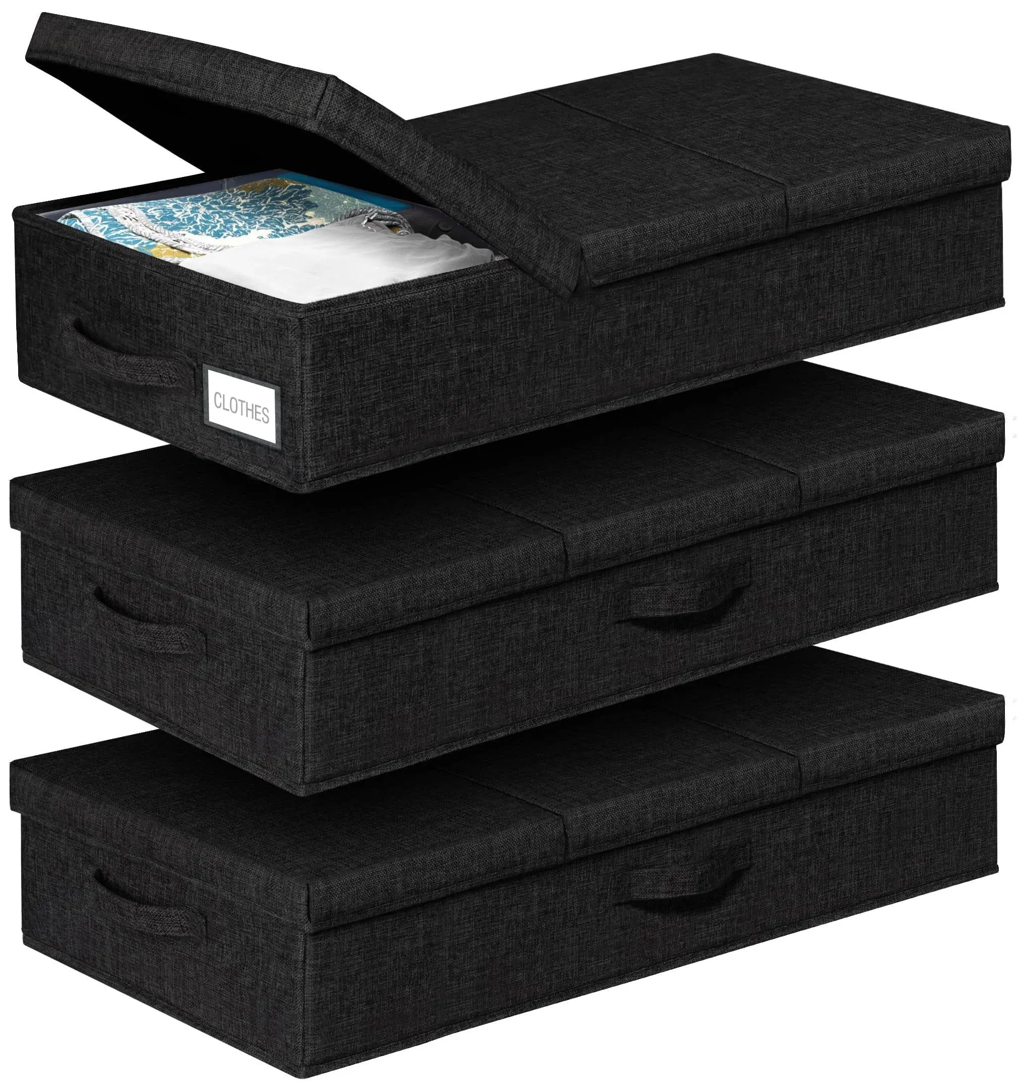 6 Inch Under The Bed Storage Containers 3 Pack,Underbed Storage Bins