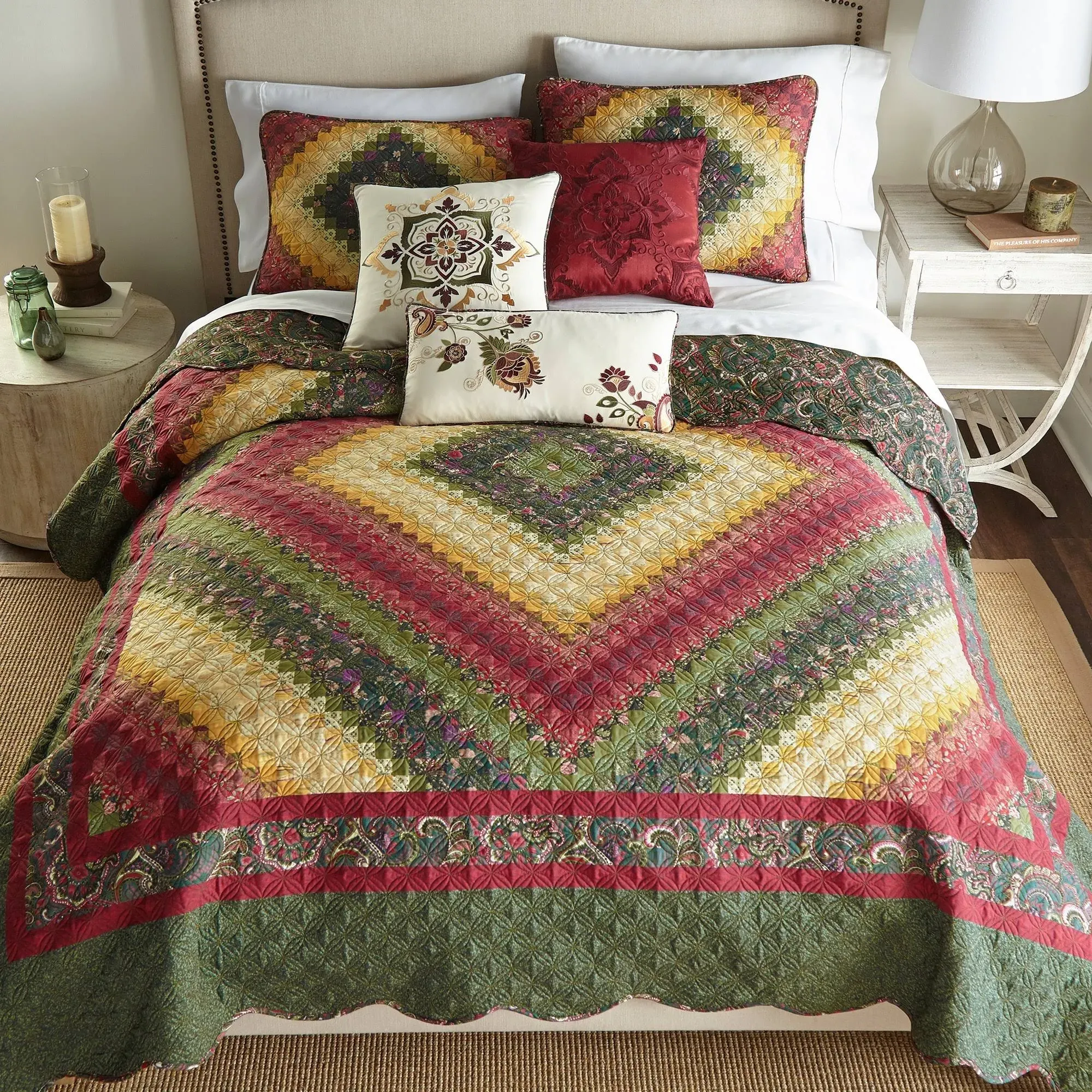 Donna Sharp Spice Postage Stamp Polyester Quilt - King