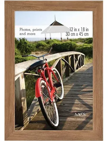 MCS Museum Poster Frame 12x18 Medium Oak, Vertical & Horizontal Wall Hanging Large Picture Frame for Photos, Posters & Art Prints (1-Pack)