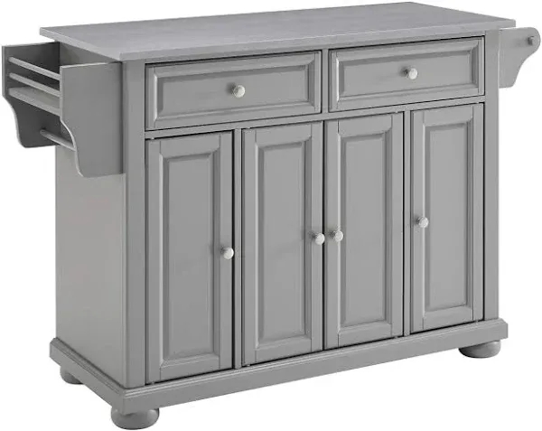 Crosley Alexandria Black Granite Top Kitchen Island - Gray