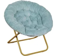 Flash Furniture Gwen 38" Oversize Portable Faux Fur Folding Saucer Moon Chair for Dorm and Bedroom