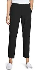 Women&#039;s Stretch Pants Size 2XL Pull On Ankle Pant Black Polka Dots