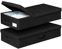 Underbed Storage Containers With Lids Set of 2 Low Profile Drawer Organizer