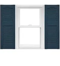 Mid America Open Louver Vinyl Shutters (1 Pair) - 14.5 x 60 002 Black