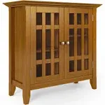 Bedford Solid Wood Low Storage Media Cabinet in Light Golden Brown