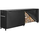 VIVOHOME 8ft Heavy Duty Indoor Outdoor Firewood Storage Log Rack with Cover C...