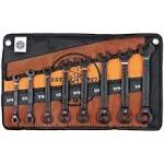 Klein Tools 69408G 8-Piece 90-Tooth Ratcheting Combo Wrench Set, SAE