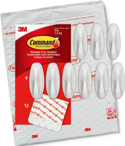 Command Medium Utility Hooks, 9 Hooks, 12 Strips