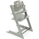 Tripp Trapp High Chair and Cushion with Stokke Tray -- Natural / Glacier Green