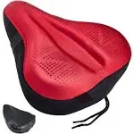 Zacro Accessories Exercise Bike Seat, Big Size Soft Wide Gel Bicycle Cushion for Cover, Red