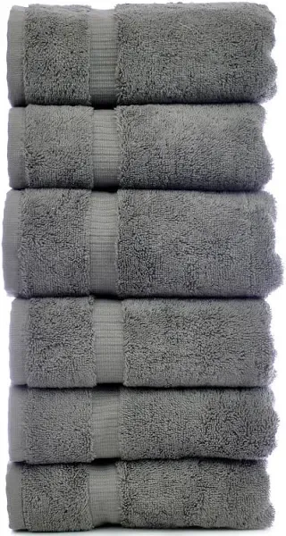 Bare Cotton Dobby Border Luxury Hotel and Spa Hand Towel Set of 6